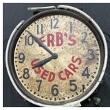 Erbï¿½s Used Cars Neon Advertising Clock.