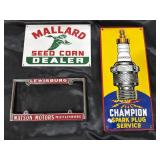 Enamel Coated Advertising Signs, Champion Spark