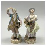 2 Antique Meissen Porecelain Figures.