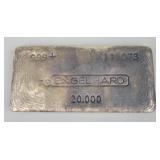 20 Troy Oz. Fine Silver Bar.