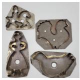 Antique Primitive Folk Art Tin Cookie Cutters.