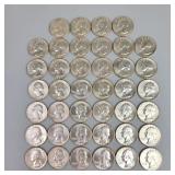 40 1961 90% Silver Washington Quarters.