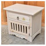 Ornate Country Style White Stained Side Table