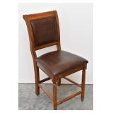 Padded Faux Leather Wood Counter Height Chair