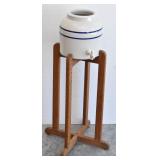 Ceramic Water Dispenser with Wood Stand