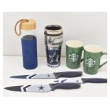 (2) Starbucks Coffee Mugs, Cowboys Insulated Cup