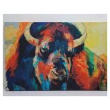Large Colorful Print of a Bull