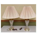 (2) Living Room Lamps With Cut Glass Base and