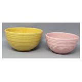 (2) McCoy Ribbed Pottery Bowls