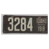 1918 Idaho License Plate