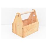 Wooden Tote Caddy Gift Box w/ Lathe Turned Handle