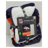 NFL Broncos Reversible Plush to Sherpa Throw