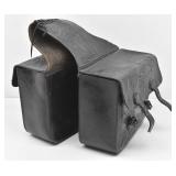 Black Tooled Leather Motorcycle Bags / Panniers