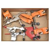 Various Clamps: Drill Press Locking, Pipe & Bench