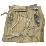 Vintage Tool Kit w Canvas Pouch