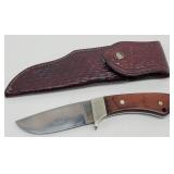 Case Pawnee Fixed Blade Knife w/ Tooled Leather