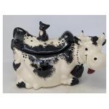 Black and White Barn Yard Cow Cookie Jar With