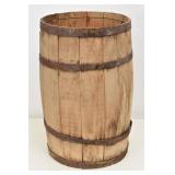 Rustic Primitive Wood Barrel 18.5" T x 11.5" W