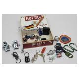 Roi-Tan Cigar Box w/ Key Chains, Clips, Locks &