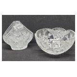 Two Vintage Clear Cut Crystal Bowls