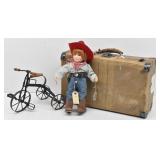 Western Cowgirl Doll, Decor Tricycle & Old