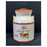 Ceramic Milk Cream Can with Dairy Cow Cookie Jar