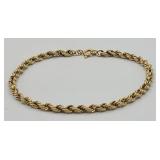 14k Gold Twisted Rope Bracelet