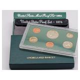 (3) 1974-1994 Proof & Uncirculated Coin Sets