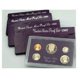 (4) 1987-1990 US Mint 5-Coin Proof Sets