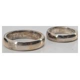 (2) Turkish .925 Sterling Silver Rings Sz 7.5 & 12