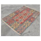 Turkish Kilim Kelvin Hand Woven Wool Rug 4x5.5