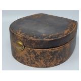 Antique Leather Victorian Collar Box Case