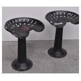 Pair of Painted Black 22" Tractor Seat Bar Stools