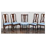 (5) Chippendale Style Dining Chairs Upholstered