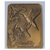 Bronze Friendship Plaque Humming Birds 14 oz.