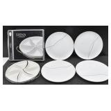 (4) Mikasa Fine China Threads Plates Plus Siena