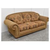 Upholstered Rolled Arm Stripe & Aztec Sofa / Couch