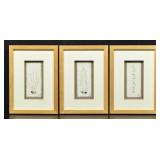 (3) Botanical Paper Art Framed Wall Decor