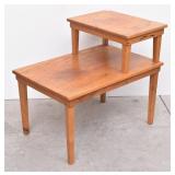 Mid Century Wood 2 Tier Side End Table