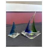 Art glass sailboats