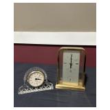 vtg clocks (2) Elgin Crystal Linden-brass