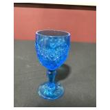 Blue art glass small goblet