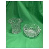 American Fostoria divided bowl & vase