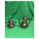 Silver plate pitcher & sugar