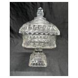 Large pattern glass wedding compote