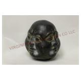 Vintage Bronze Four Faced Buddha Head Sculpture