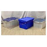 Flip-Top Storage Totes - Lot of 3