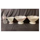 Vintage Milk Glass Milkglass Bowls - Lot of 3