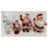 Vintage Flocked Waving Santa