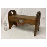 Vintage Handmade Wooden Bench Seat - 2